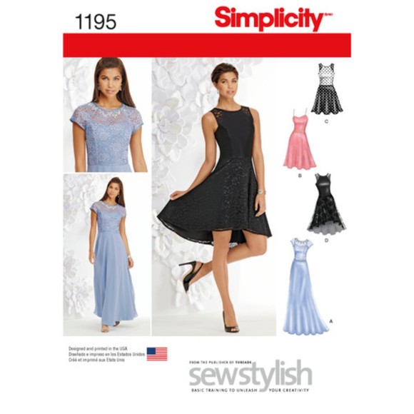 Simplicity 1195 - Misses' Special Occasion Dress Sewing Pattern - Picture 1 of 7